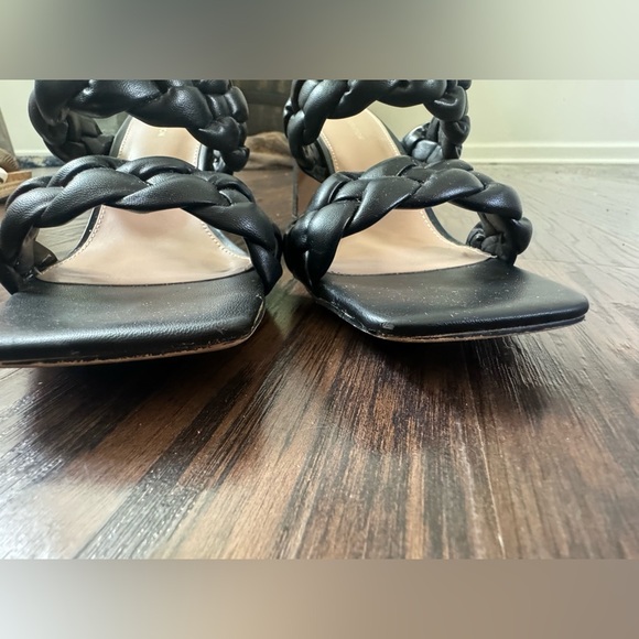 BCBGeneration Finaa Double Braided Wide Block Heel Sandal Black Sz 10 - Picture 5 of 7